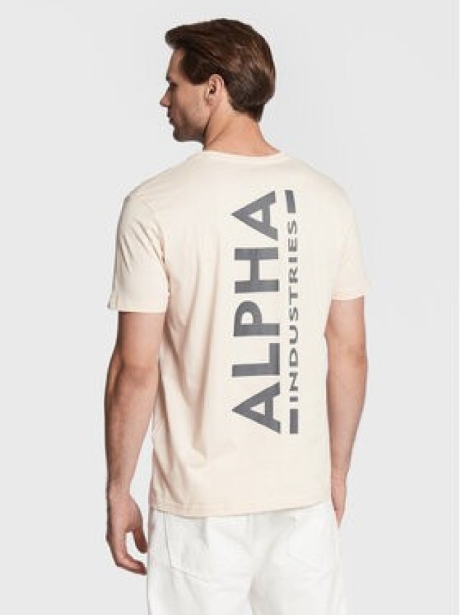 Alpha Industries T-Shirt Backprint 128507 Beżowy Regular Fit