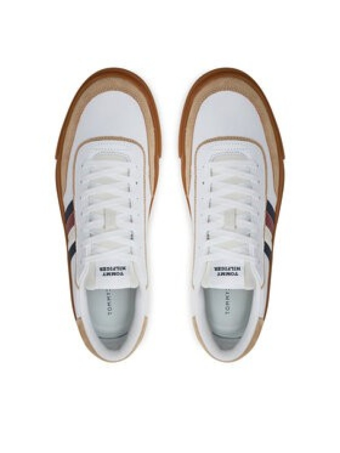 Tommy Hilfiger Sneakersy Th Cupset 1A2 Lth Mix FM0FM05118 Biały