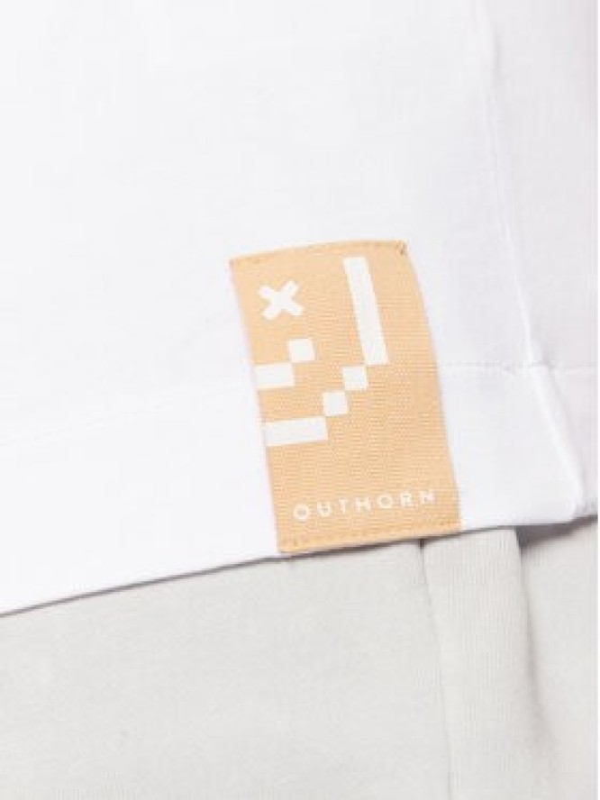 Outhorn T-Shirt TTSHM063 Biały Oversize