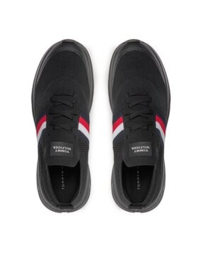 Tommy Hilfiger Sneakersy Modern Runner Knit Stripes Ess FM0FM04798 Czarny