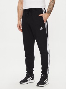 adidas Spodnie dresowe Essentials French Terry Tapered Cuff 3-Stripes Joggers HA4337 Czarny Regular Fit