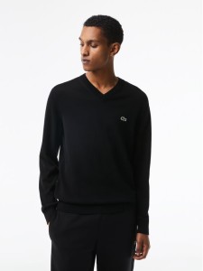 Lacoste Sweter AH1951 Czarny Regular Fit