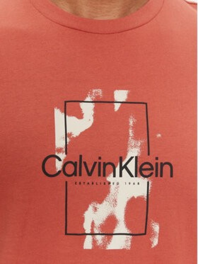 Calvin Klein T-Shirt Camo Logo K10K112401 Pomarańczowy Regular Fit