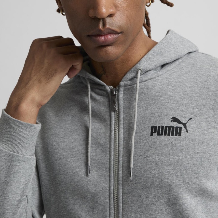 Męska rozpinana bluza z kapturem z małym logo Essentials PUMA