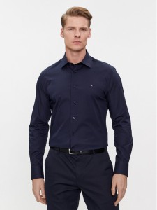 Tommy Hilfiger Koszula Cl Flex Poplin Rf Shirt MW0MW31219 Granatowy Regular Fit