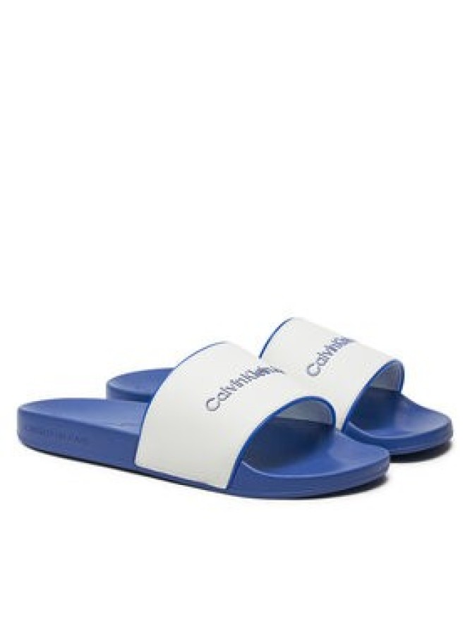 Calvin Klein Jeans Klapki Slide Institutional YM0YM01019 Biały