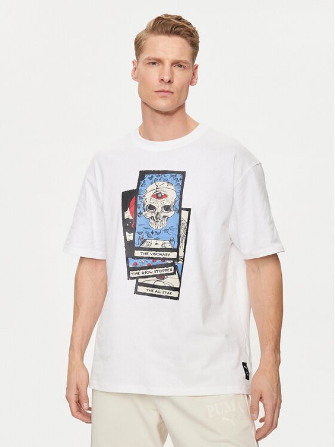 Puma T-Shirt Hoops Deck 624776 Biały Regular Fit