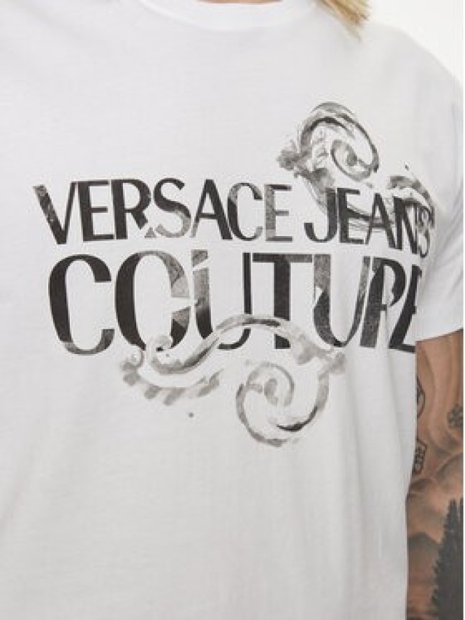 Versace Jeans Couture T-Shirt 76GAHG00 Biały Regular Fit