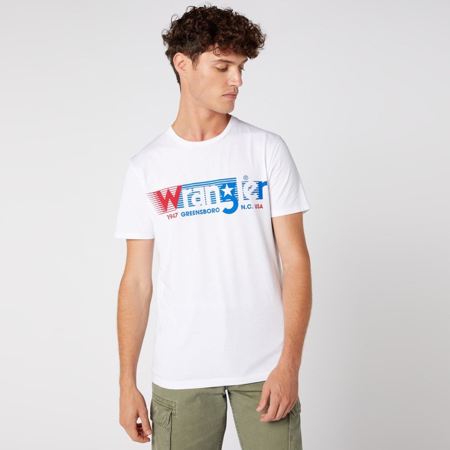 MĘSKI T-SHIRT WRANGLER SS TEE WHITE W7D2FQ989