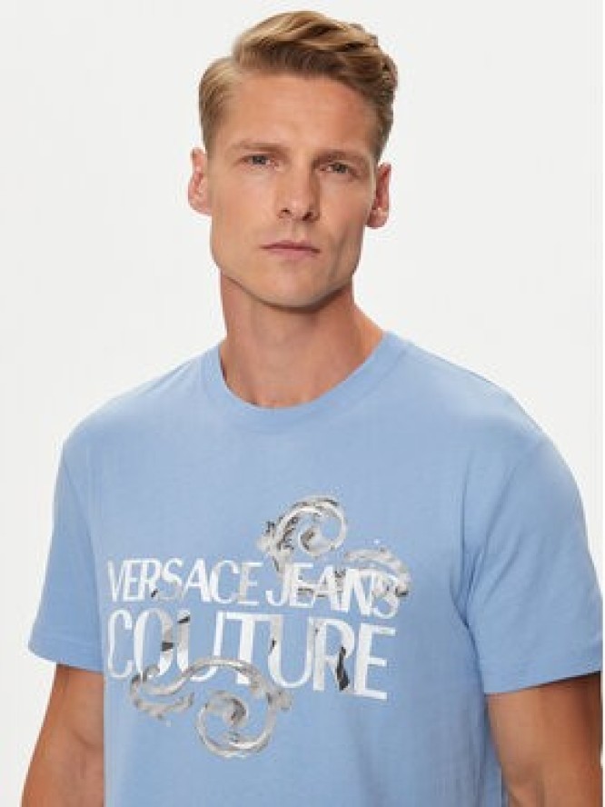 Versace Jeans Couture T-Shirt 76GAHG00 Niebieski Regular Fit