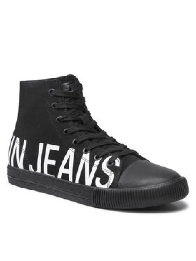 Calvin Klein Jeans Trampki Vulcanized Mid Sneaker Logo YM0YM00276 Czarny