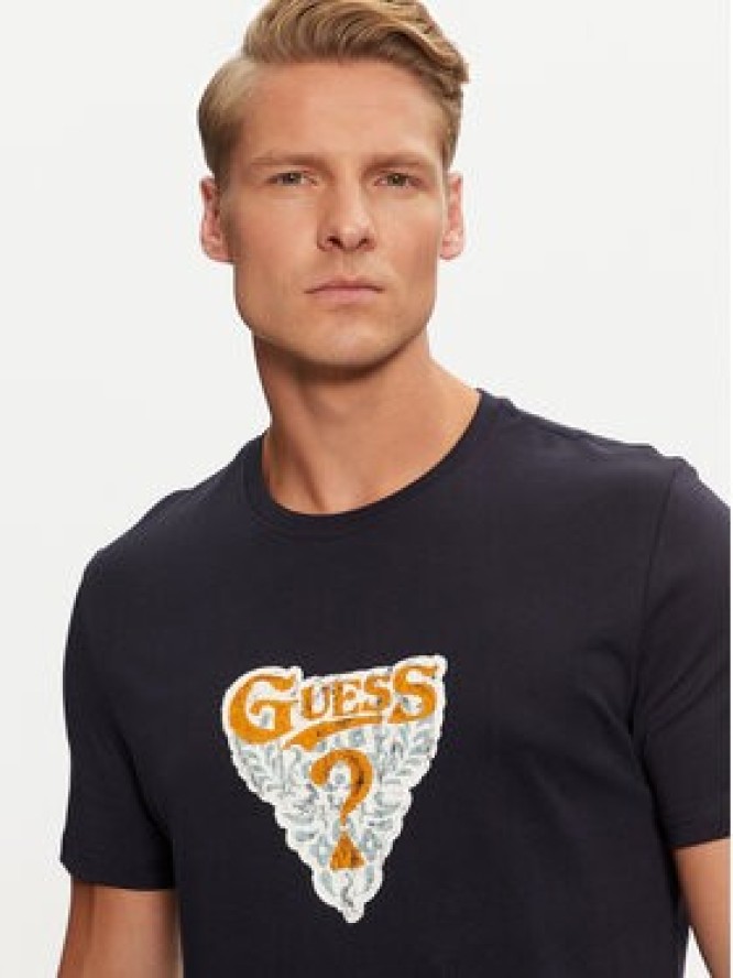 Guess T-Shirt M4BI44 I3Z14 Granatowy Regular Fit