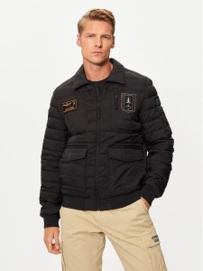 Aeronautica Militare Kurtka bomber 242AB2191CT3375 Czarny Regular Fit