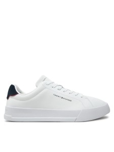 Tommy Hilfiger Sneakersy Th Court Lth Detail Ess FM0FM05367 Biały