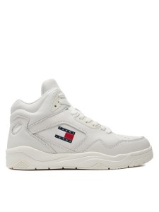 Tommy Jeans Sneakersy Tjm Basket Mid Top EM0EM01413 Écru