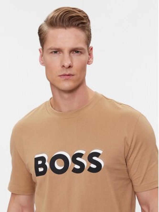 Boss T-Shirt Tiburt 427 50506923 Beżowy Regular Fit