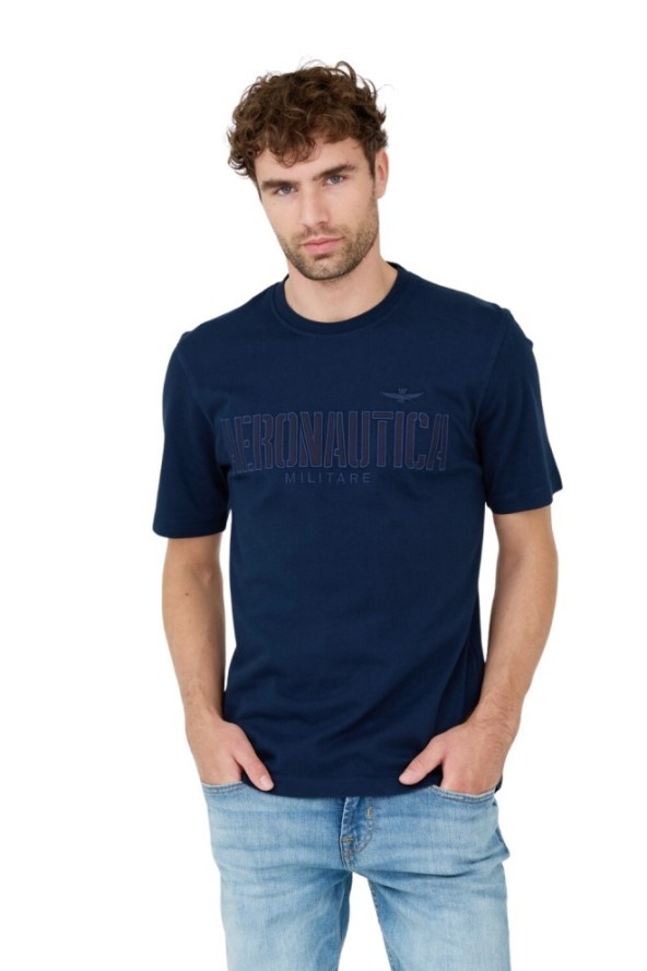 AERONAUTICA MILITARE Granatowy t-shirt