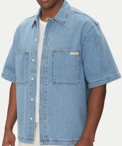 Calvin Klein Jeans Koszula jeansowa Bowler J30J327512 Niebieski Relaxed Fit