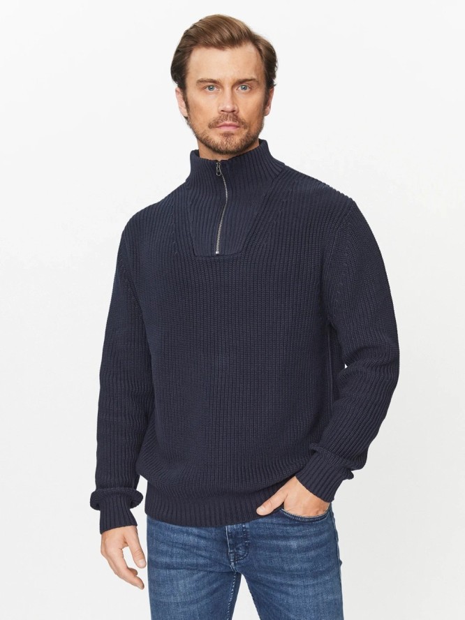 LEE HALF ZIP KNIT SKY MĘSKI SWETER ELEGANCKI CIEPŁY SKY BLUE 112341694 L83Y016371