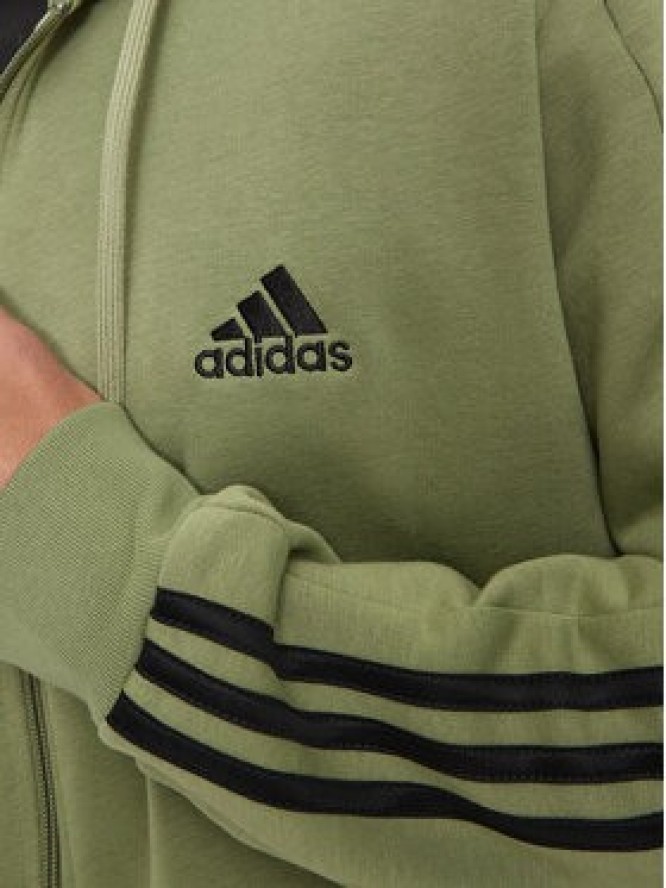 adidas Bluza Essentials Fleece 3-Stripes JE0341 Zielony Regular Fit