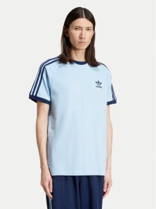 adidas T-Shirt adicolor Classics 3-Stripes JN7018 Błękitny Slim Fit