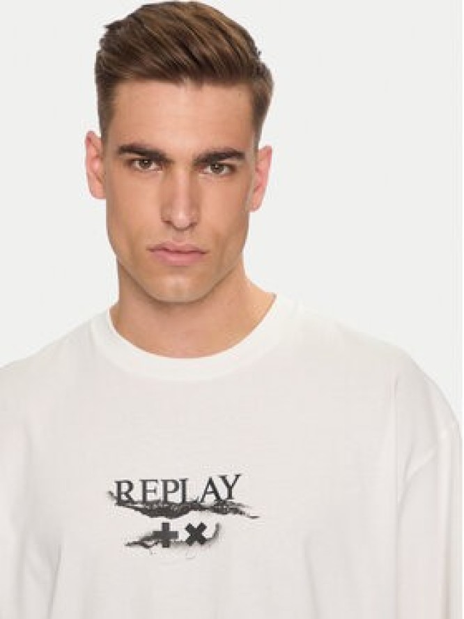 Replay T-Shirt M6880 .000.2660 Biały Loose Fit