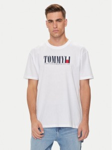 Tommy Jeans T-Shirt DNA Flag DM0DM18533 Biały Regular Fit