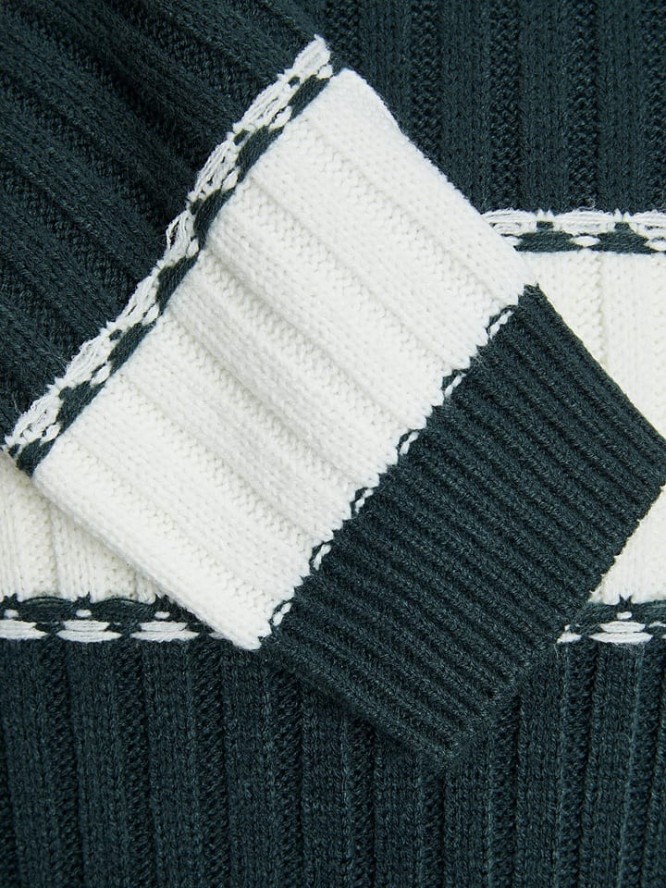 Jack & Jones Sweter "Luca" w kolorze morsko-białym rozmiar: XXL