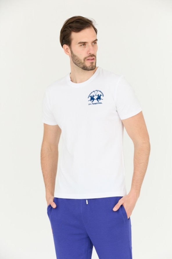 LA MARTINA Biały męski t-shirt Regular Fit