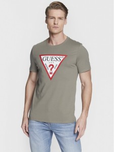 Guess T-Shirt Original Logo M2YI71 I3Z11 Zielony Slim Fit