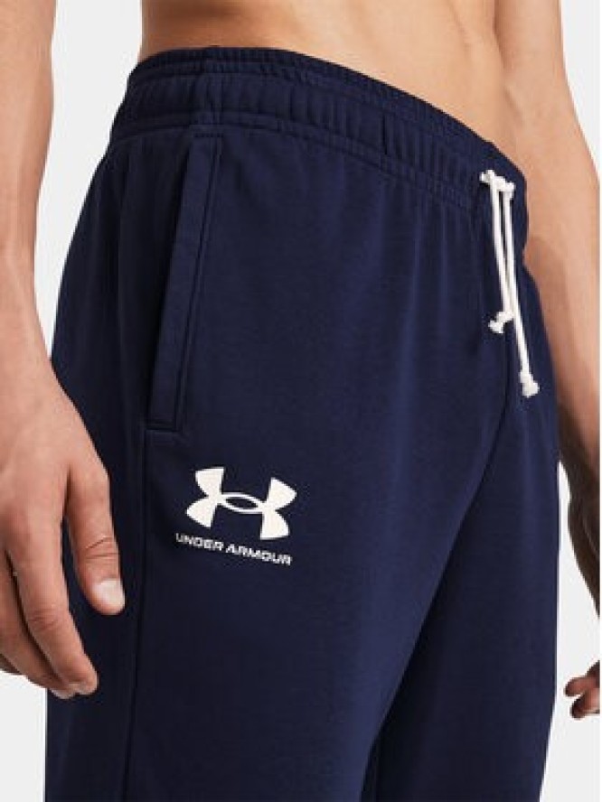 Under Armour Spodnie dresowe Ua Rival Terry Jogger 1380843-410 Granatowy Fitted Fit