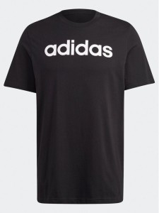 adidas T-Shirt Essentials Single Jersey Linear Embroidered Logo T-Shirt IC9274 Czarny Regular Fit