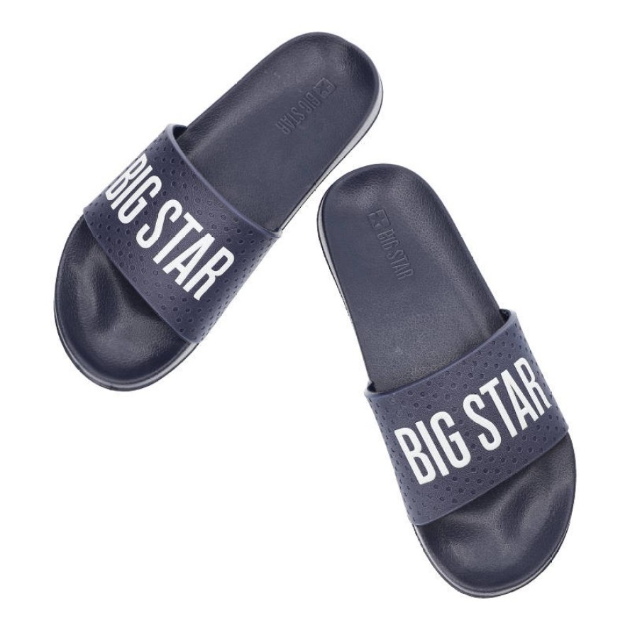 Granatowe Klapki Big Star Męskie Buty Na Lato