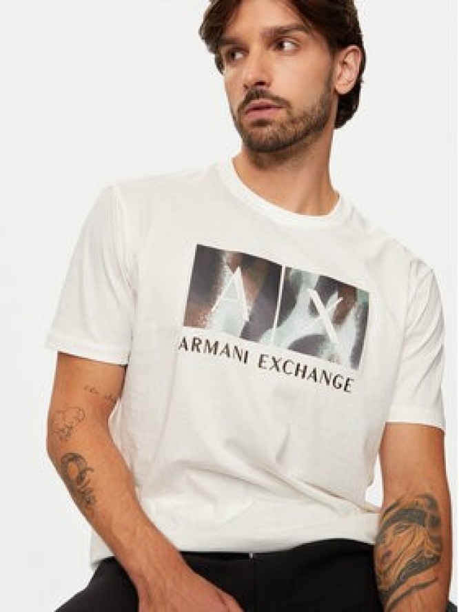 Armani Exchange T-Shirt 6DZTHF ZJH4Z 1116 Biały Regular Fit