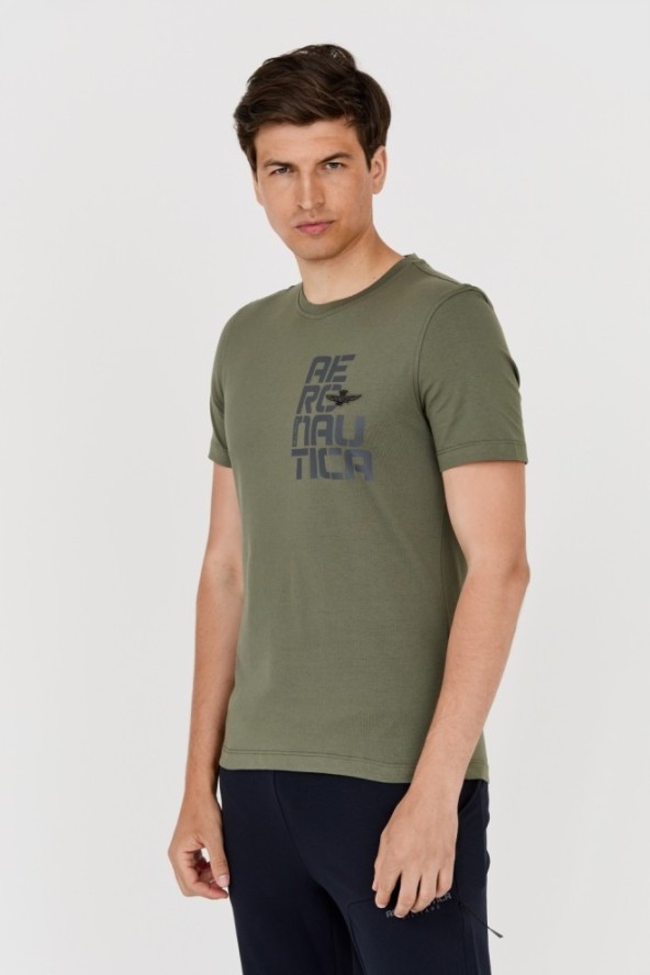 AERONAUTICA MILITARE Zielony t-shirt męski