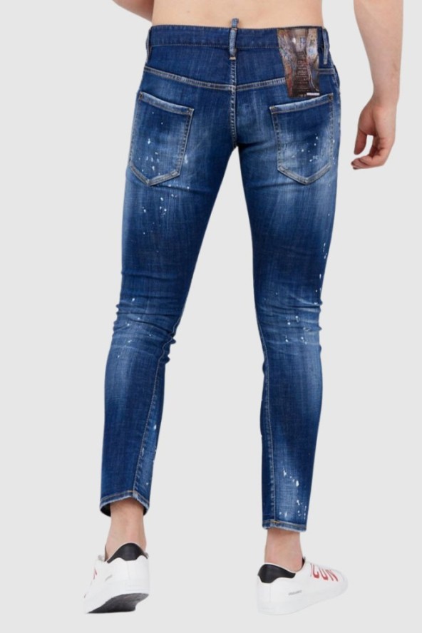 DSQUARED2 Niebieskie jeansy męskie sexy twist jean