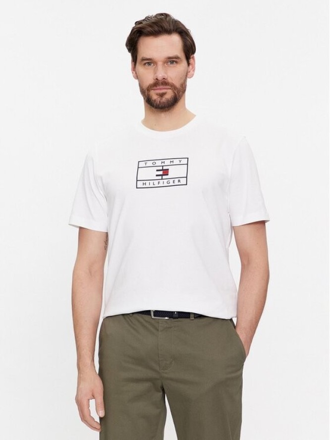 Tommy Hilfiger T-Shirt Big Graphic MW0MW34204 Biały Regular Fit