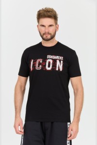 DSQUARED2 Czarny t-shirt Icon Scribble Cool Fit Tee