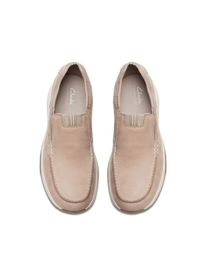 Clarks Skórzane slippersy "Sailview Step" w kolorze beżowym rozmiar: 40