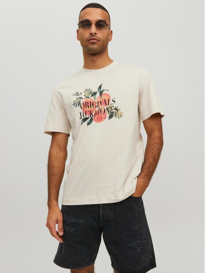 Jack&Jones T-Shirt Flores 12228775 Beżowy Relaxed Fit