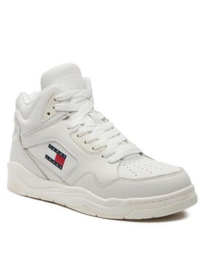 Tommy Jeans Sneakersy Tjm Basket Mid Top EM0EM01413 Écru