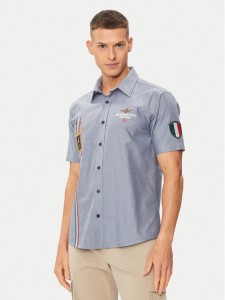 Aeronautica Militare Koszula 241CA1244CT3289 Granatowy Regular Fit