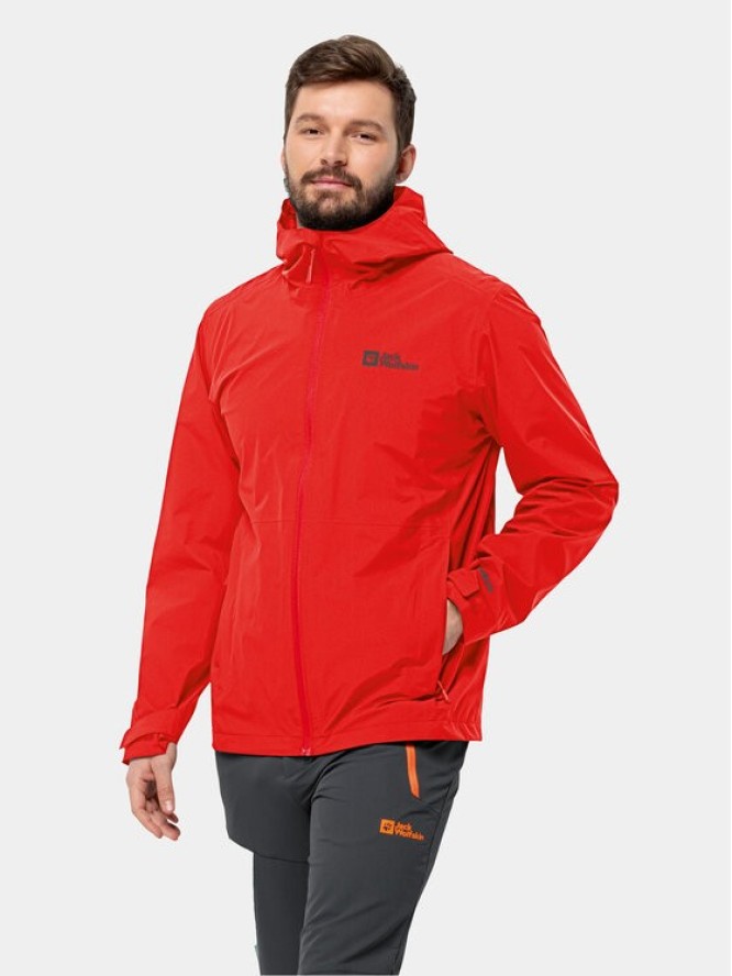 Jack Wolfskin Kurtka przeciwdeszczowa Robury 2L Jkt 1116391 Czerwony Regular Fit