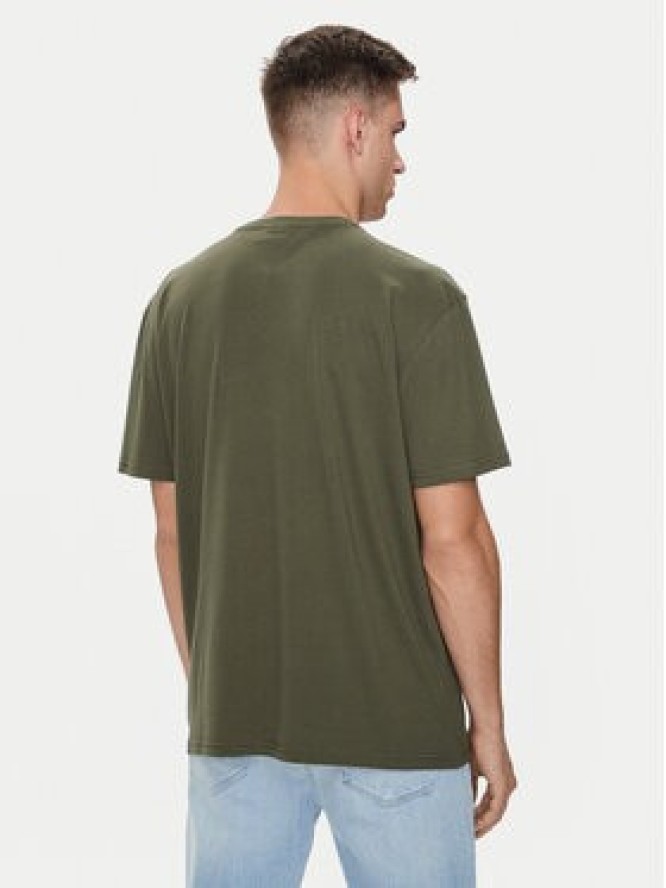 Tommy Jeans T-Shirt Linear Logo DM0DM17993 Zielony Regular Fit