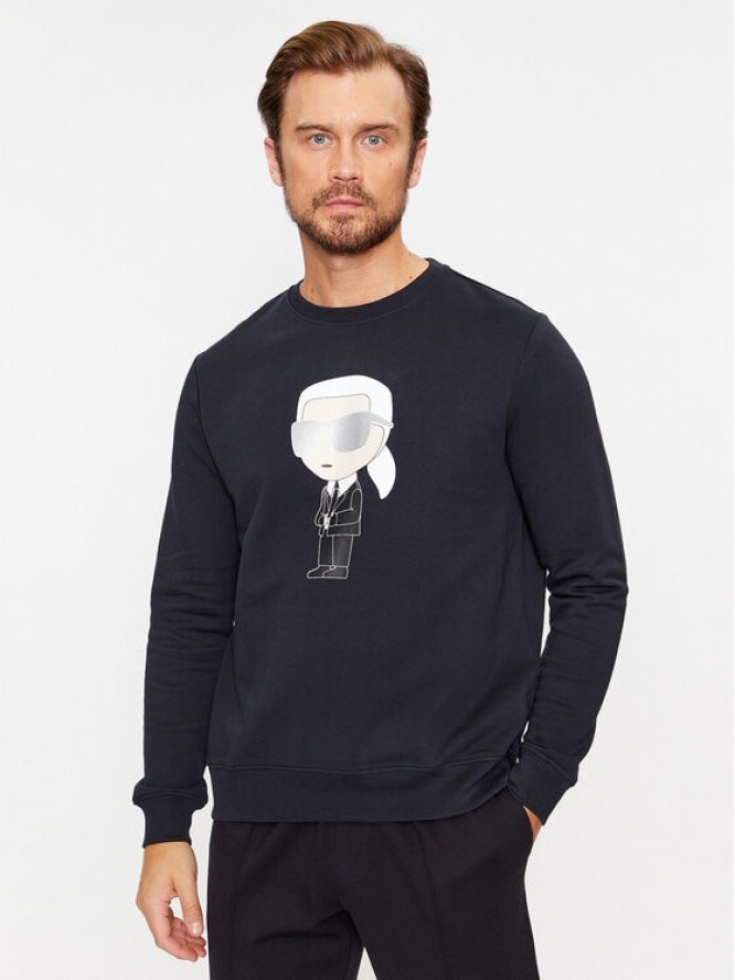 KARL LAGERFELD Bluza Sweat Crewneck 705071 500951 Granatowy Regular Fit