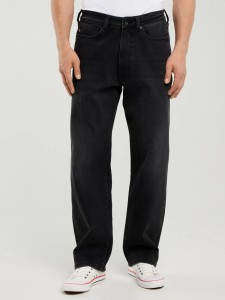 Jeansy męskie loose czarne Isaac Workwear 914