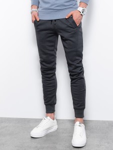 Spodnie męskie dresowe JOGERRY - grafitowe V11 OM-PABS-0134 - XL