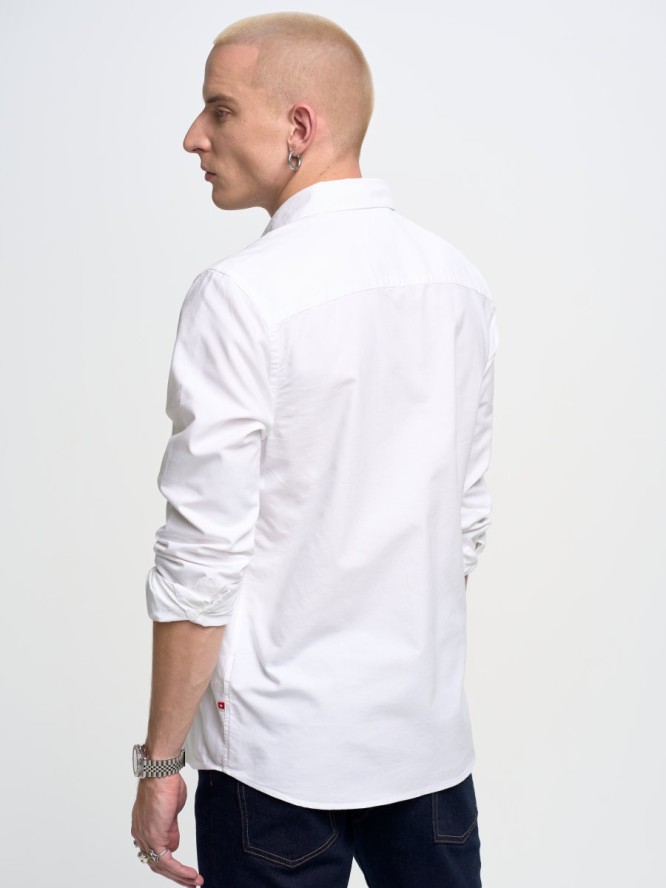 Koszula męska z tkaniny typu oxford biała Trixi 100