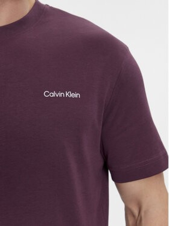 Calvin Klein T-Shirt Micro Logo K10K109894 Fioletowy Regular Fit