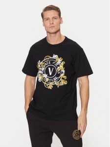 Versace Jeans Couture T-Shirt 78GAHC01 Czarny Regular Fit